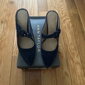Ann Taylor Navy Pointed Toe Heels